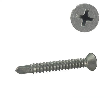 SELF DRILLING SCREW CSK PH CL3 8 X 25 GALV 